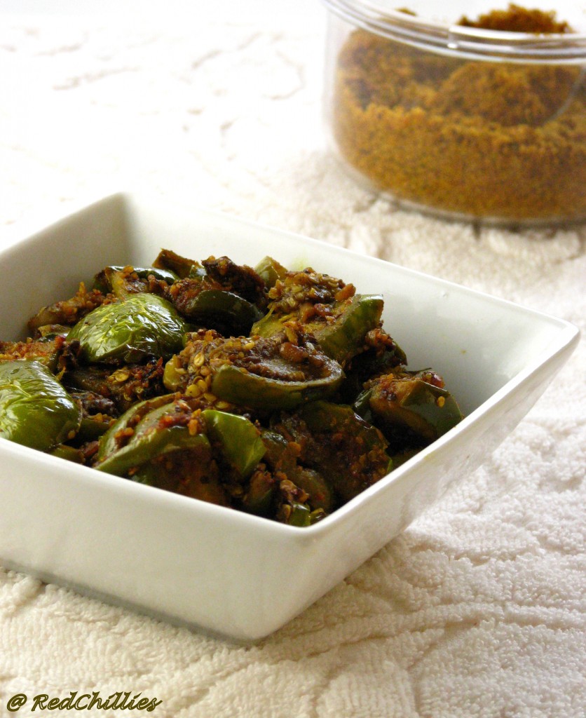 Dry Baingan Masala Curry Brinjal Podi RedChillies