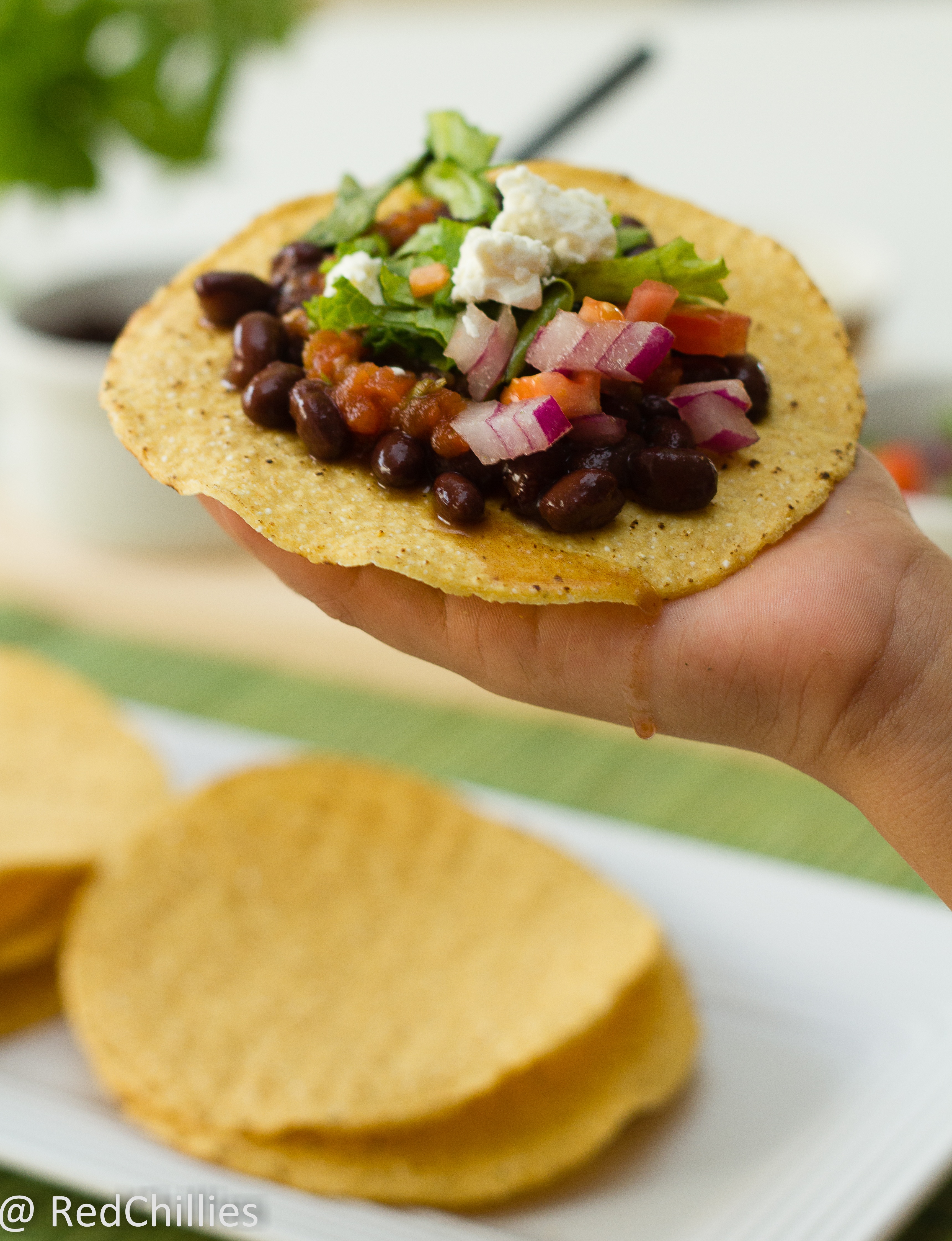 Vegetarian Black Bean Tostadas